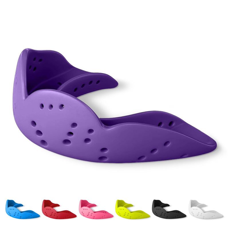 SISU Aero Small Mouthguard, Purple Punch - 30% Stronger Protection for Lacrosse, Football, Hockey, Roller Derby, Team Sports - Remoldable Up to 20 Times - Ultra Slim - Non Toxic - Image 1